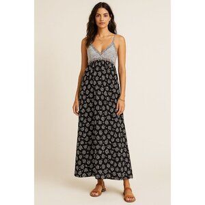 Love Sam Anthropologie Boho Floral Mixed Print Maxi Dress Small Empire Waist